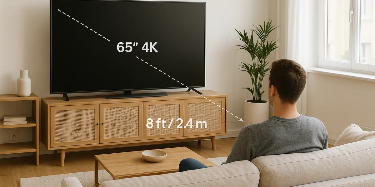 Ce diagonala sa alegi la televizor 4K in functie de distanta de vizionare - 55, 65 sau 75 inch